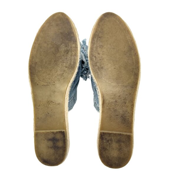 Sam Edelman Womens Sandals Size 7.5M Denim Espadrille With Bow Detail & Frayed E - Picture 7 of 11